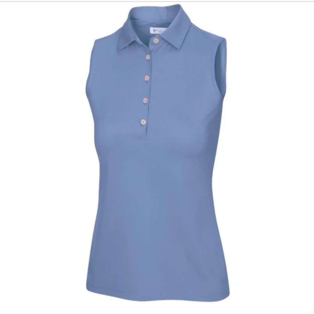 Greg Norman Sleeveless Freedom Micro Pique Stretch Golf Polo Shirt Size Large